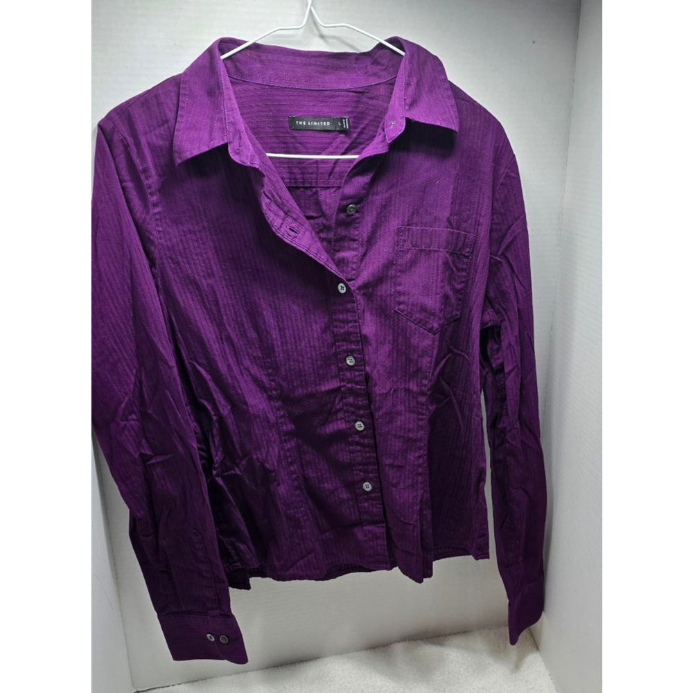Women's THE LIMITED Purple Long Sleeve Button Down Shirt L